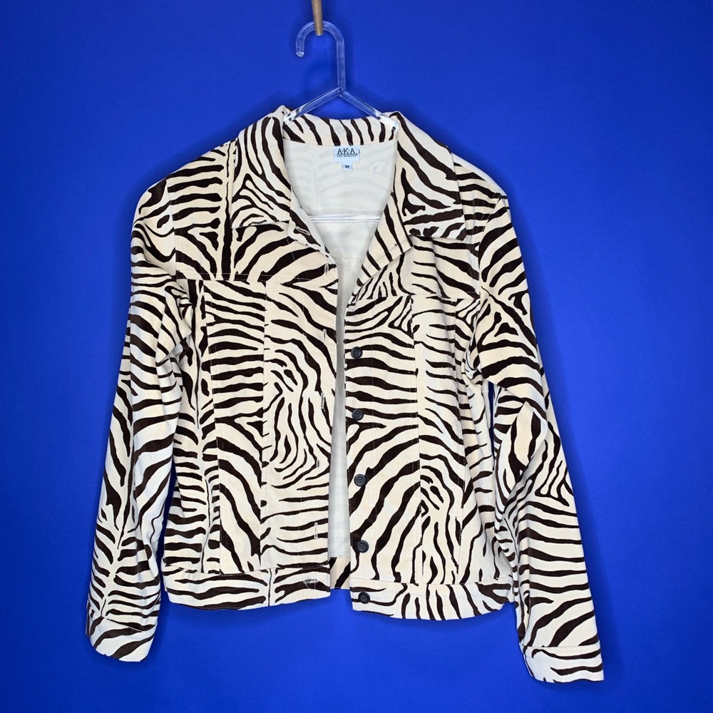 AKA Los Angeles zebra print coat